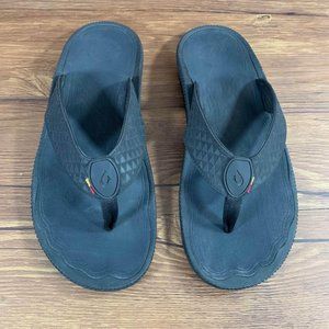 Olukai Halo Flip Flops Sandals Men’s Size 14 Black